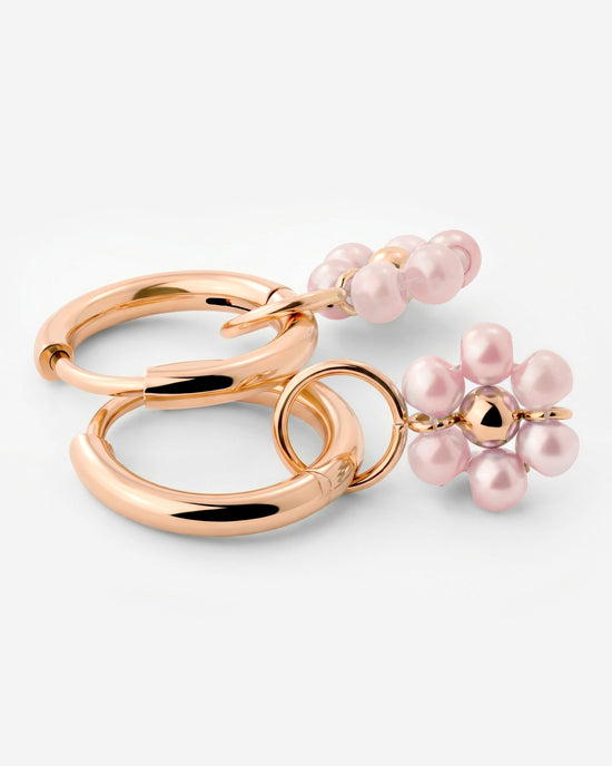 Pretty Pink Daisy Hoop Set Small Roségold