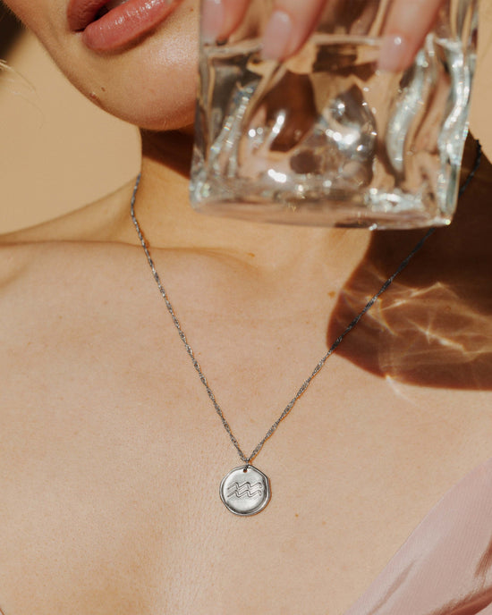 Zodiac Necklace – Aquarius / Wassermann Silber