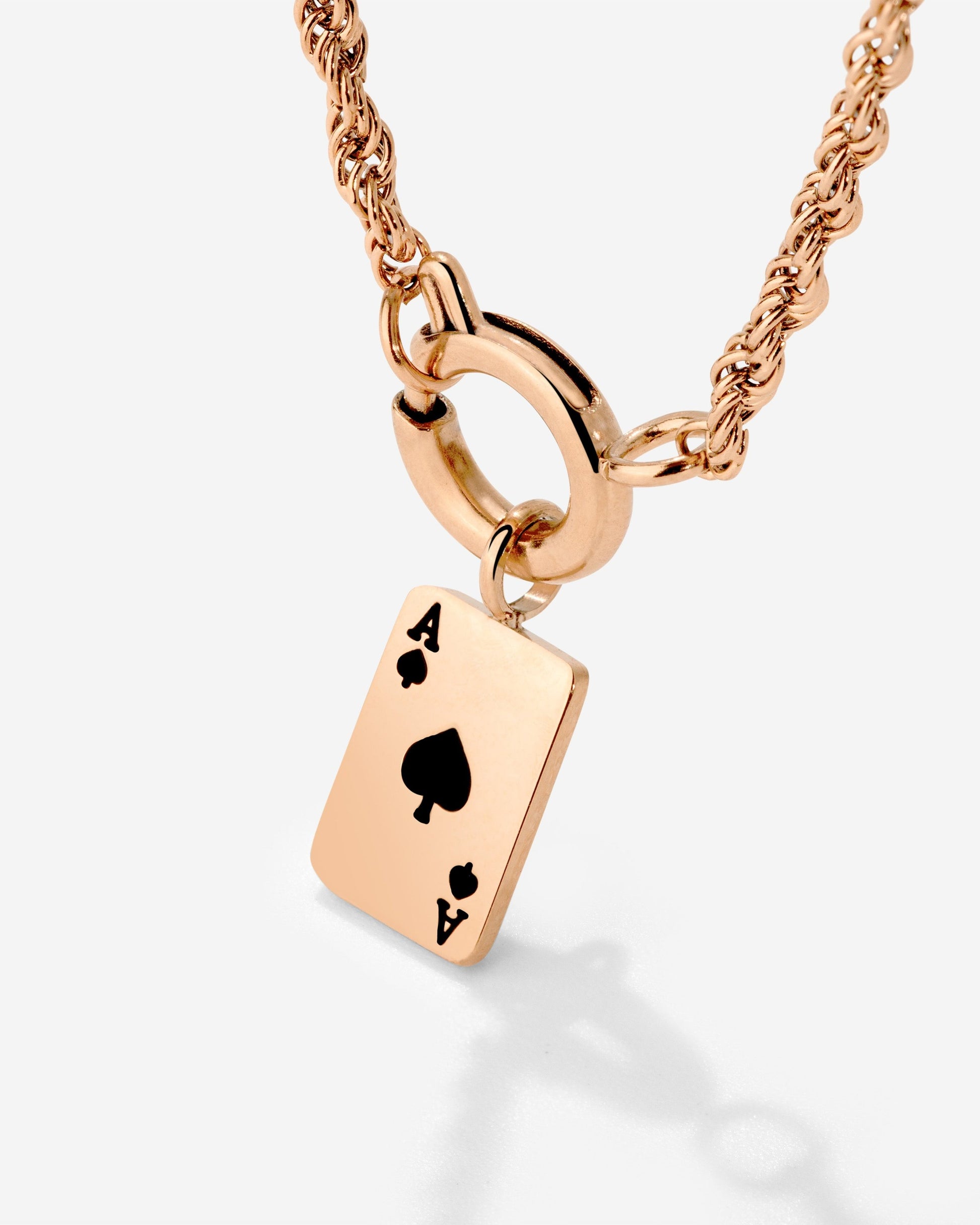 Aced Rope Chain Necklace Set Roségold