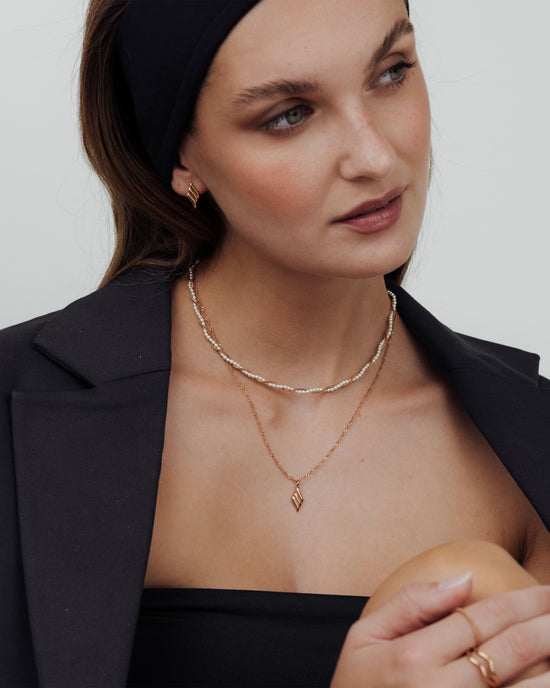 Lustrous Pendant Necklace Roségold