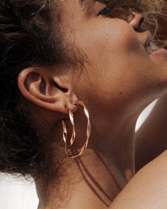 Sahira Hoop Studs Large Roségold