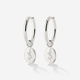 Bouquet Coin Hoop Set Medium Silber