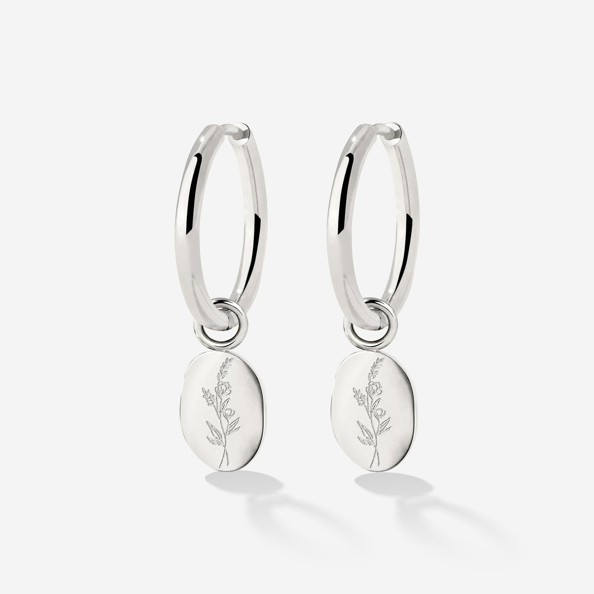 Bouquet Coin Hoop Set Medium Silber