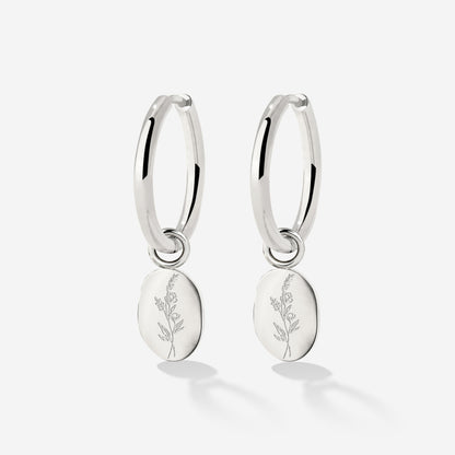 Bouquet Coin Hoop Set Medium Silber