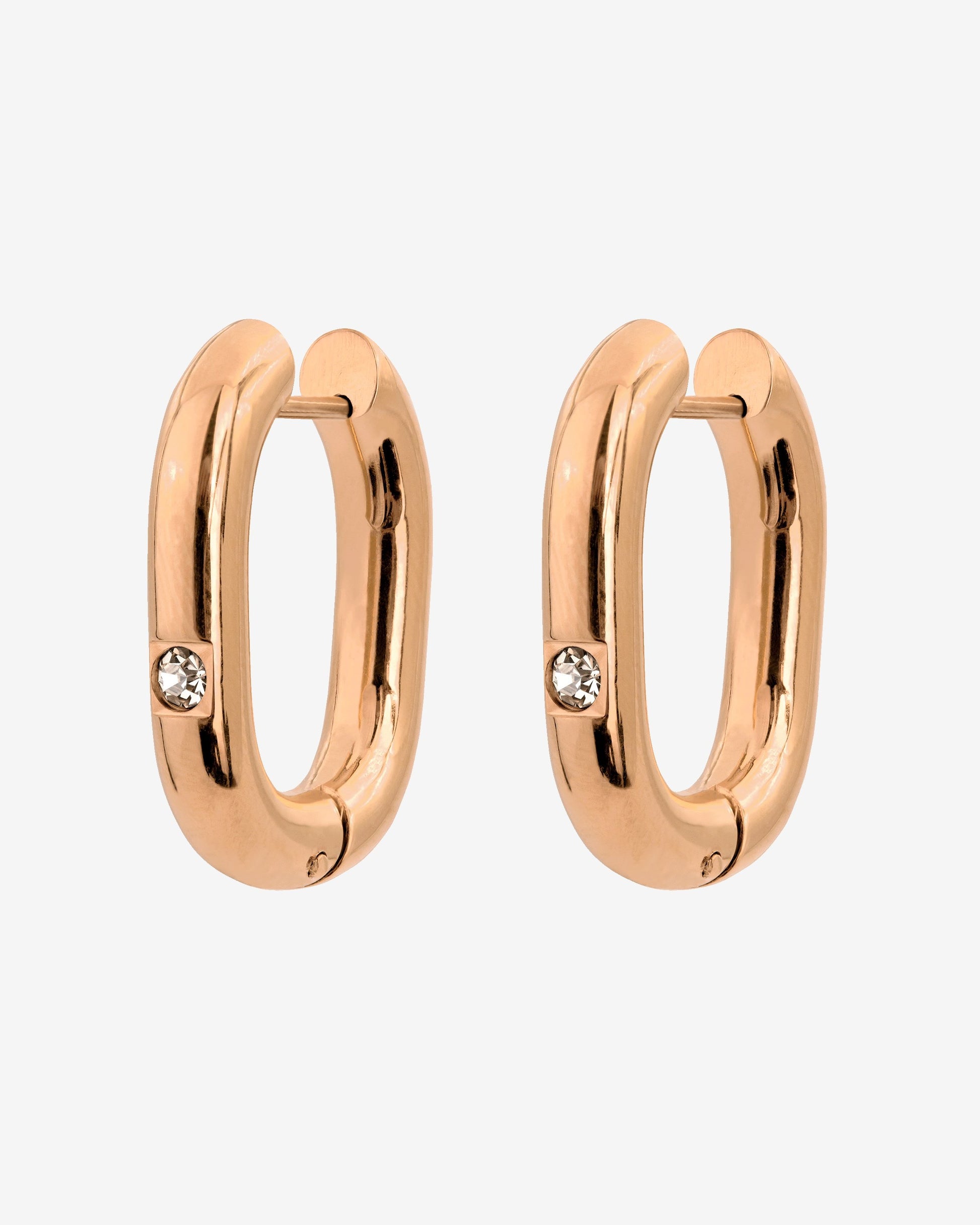 Sparkle Oval Hoops Medium Roségold