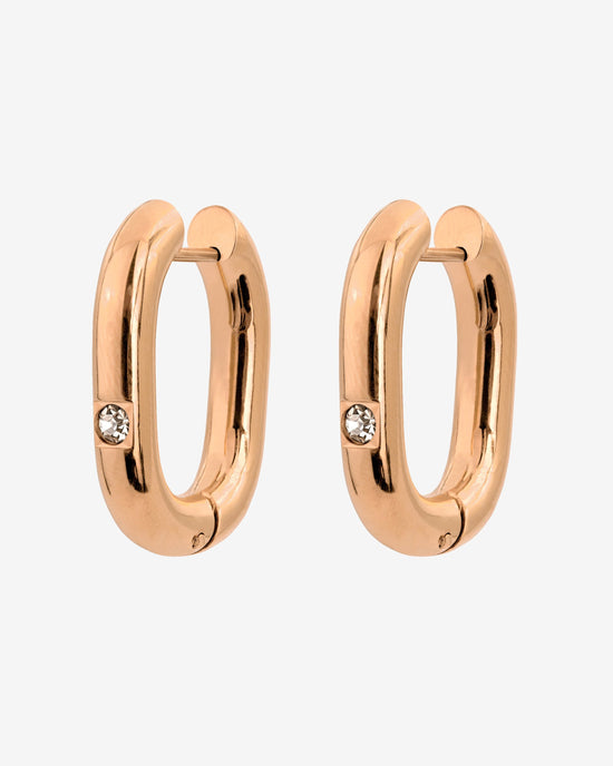 Sparkle Oval Hoops Medium Roségold