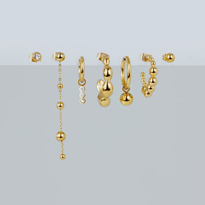 Bubbly Hoop Set Medium Gold