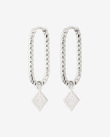 Rombo Oval Twisted Hoops Small Silber