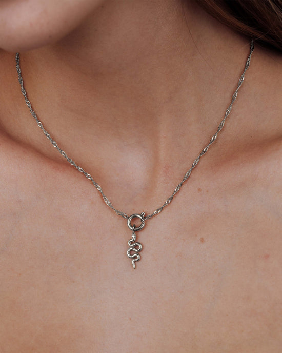 Serpent Singapore Chain Necklace Set Silber