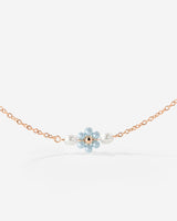 Forever Blue Daisy Necklace Roségold