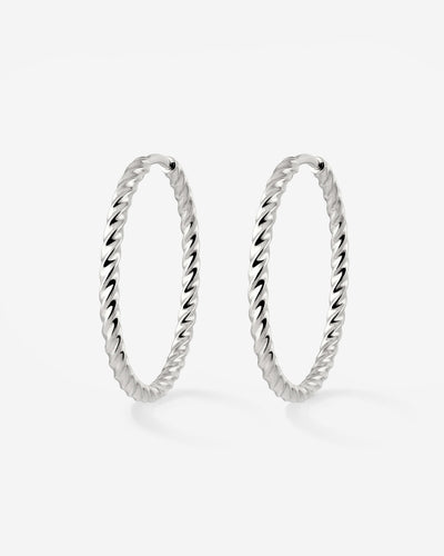 Twisted Hoops Large Silber
