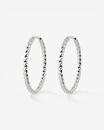 Twisted Hoops Large Silber