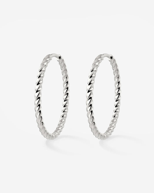 Twisted Hoops Large Silber