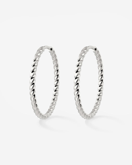 Twisted Hoops Large Silber