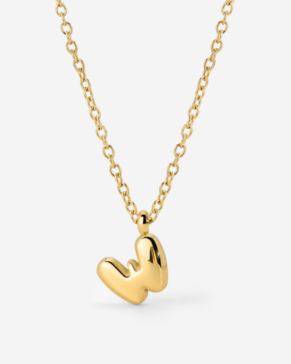 Bubble Letter Necklace Gold