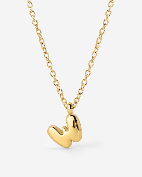 Bubble Letter Necklace Gold