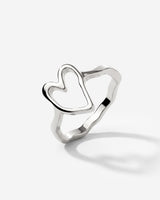 Flowy Heart Ring Silber