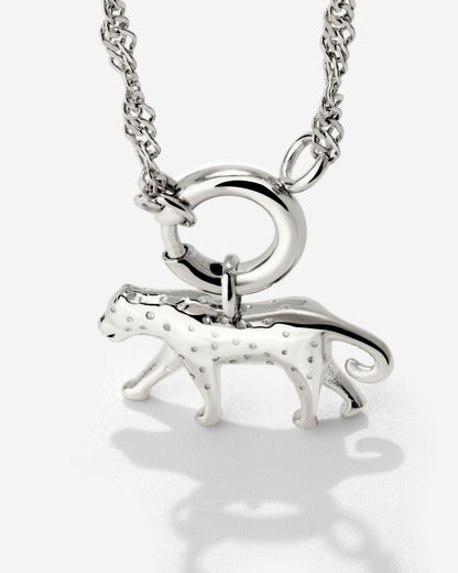 Leopard Singapore Chain Necklace Set Silber