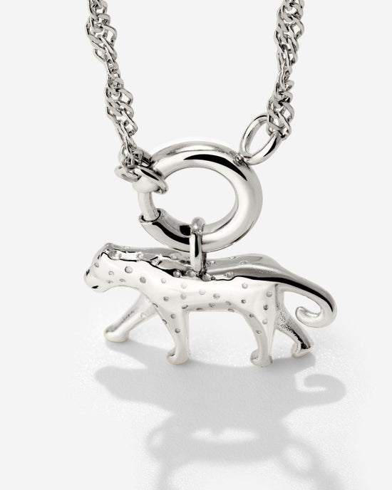 Leopard Singapore Chain Necklace Set Silber