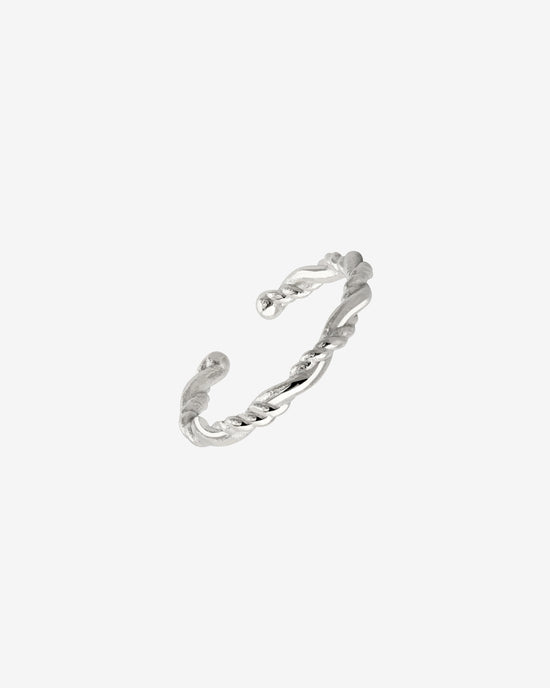 Curly Twist Toe Ring Silber
