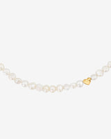 Retro Love Pearl Necklace Gold