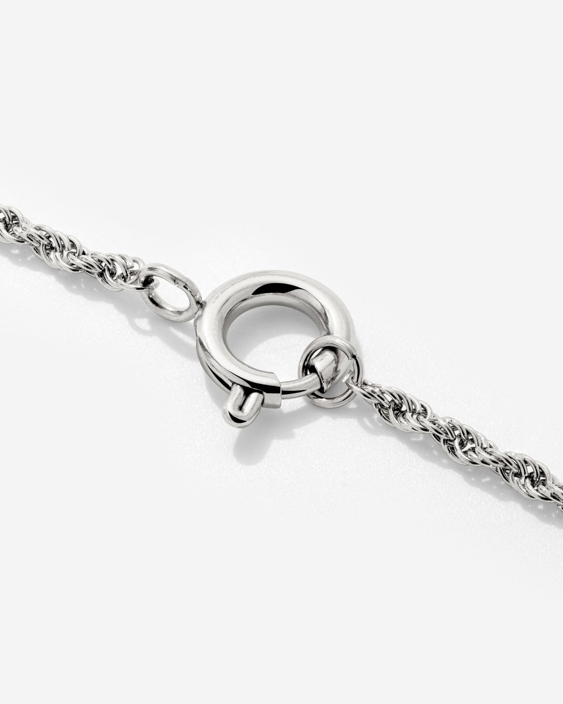 Rope Chain Charm Necklace Silber