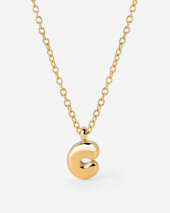 Bubble Letter Necklace Gold