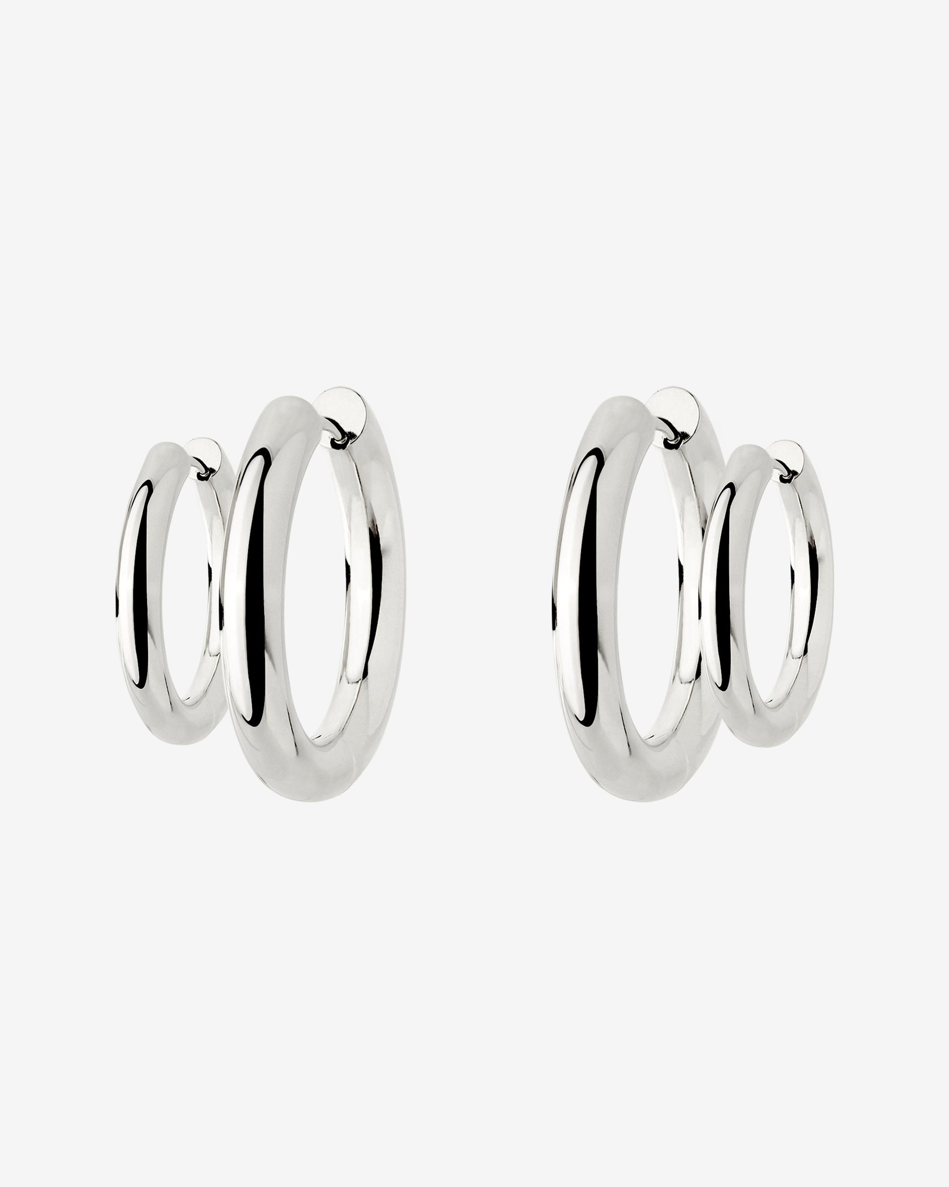 Chunky Lover Hoop Bundle Small Silber