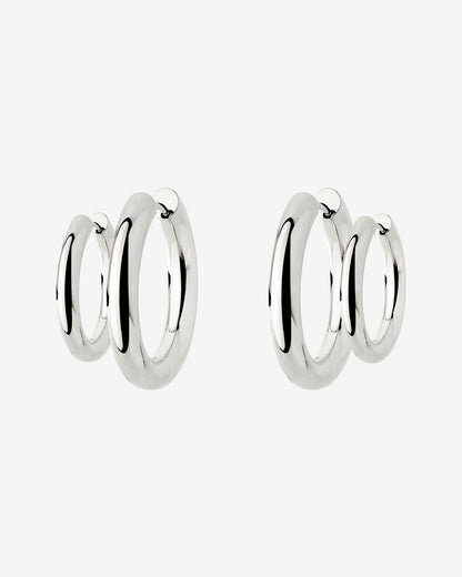 Chunky Lover Hoop Bundle Small Silber