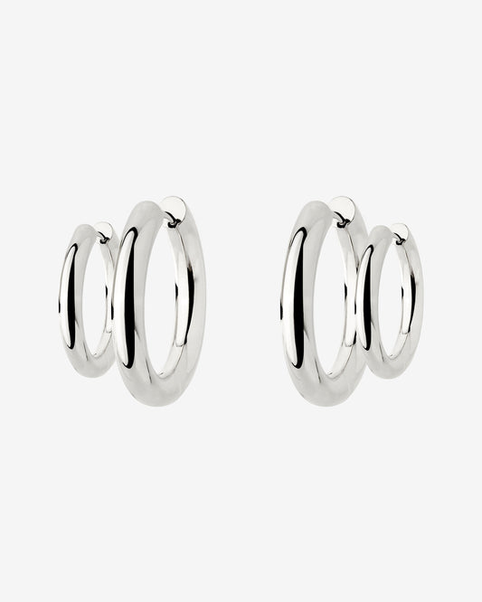 Chunky Lover Hoop Bundle Small Silber