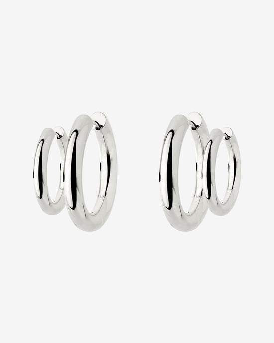 Chunky Lover Hoop Bundle Small Silber