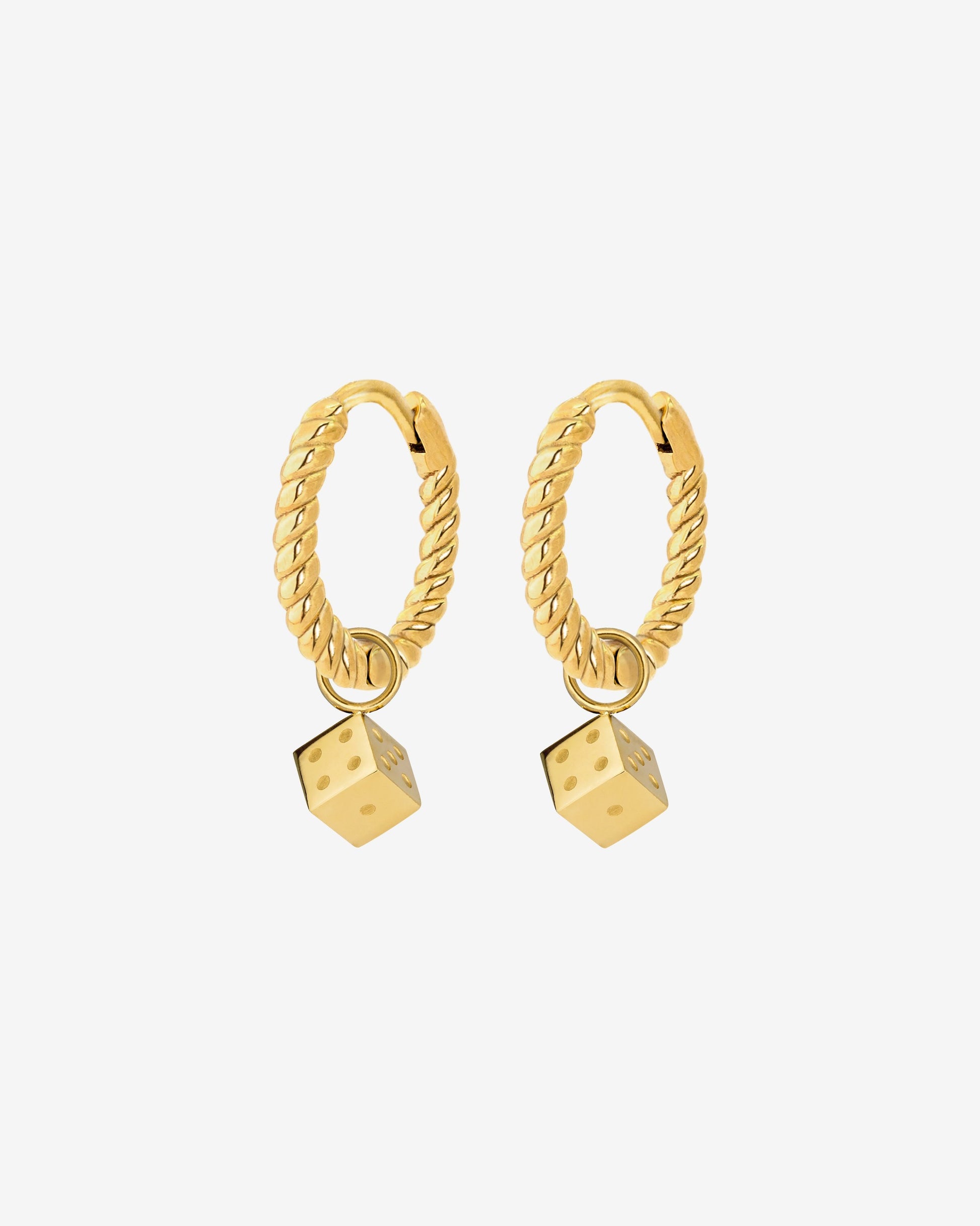 Lucky Dice Twisted Hoop Set Baby Gold