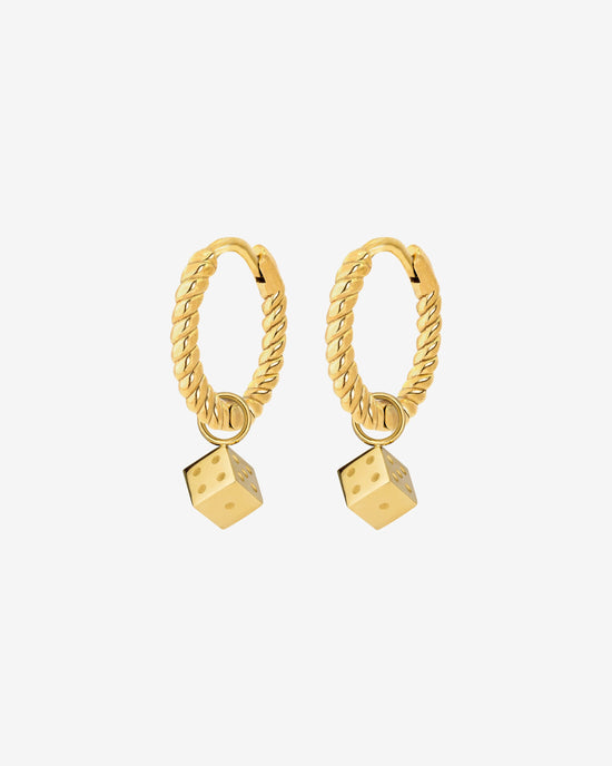 Lucky Dice Twisted Hoop Set Baby Gold