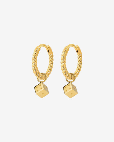 Lucky Dice Twisted Hoop Set Baby Gold