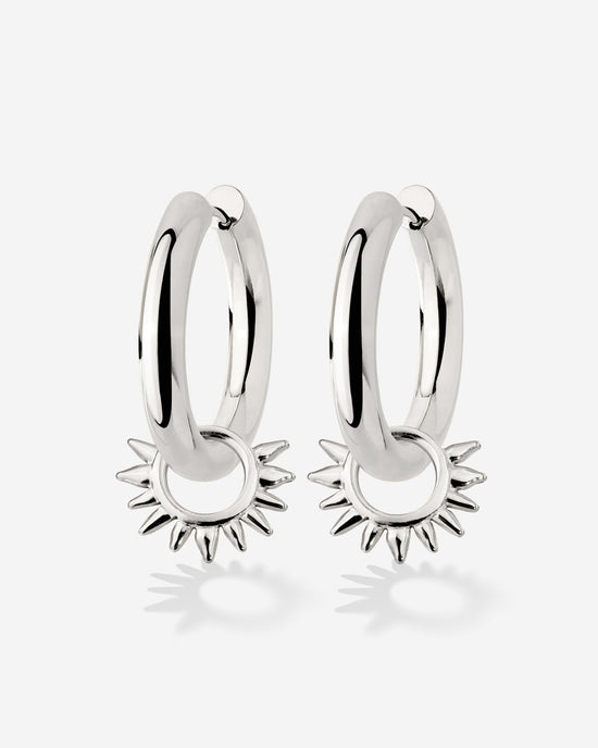 Chunky Sun Lover Hoop Set Medium Silber
