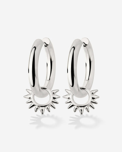 Chunky Sun Lover Hoop Set Medium Silber
