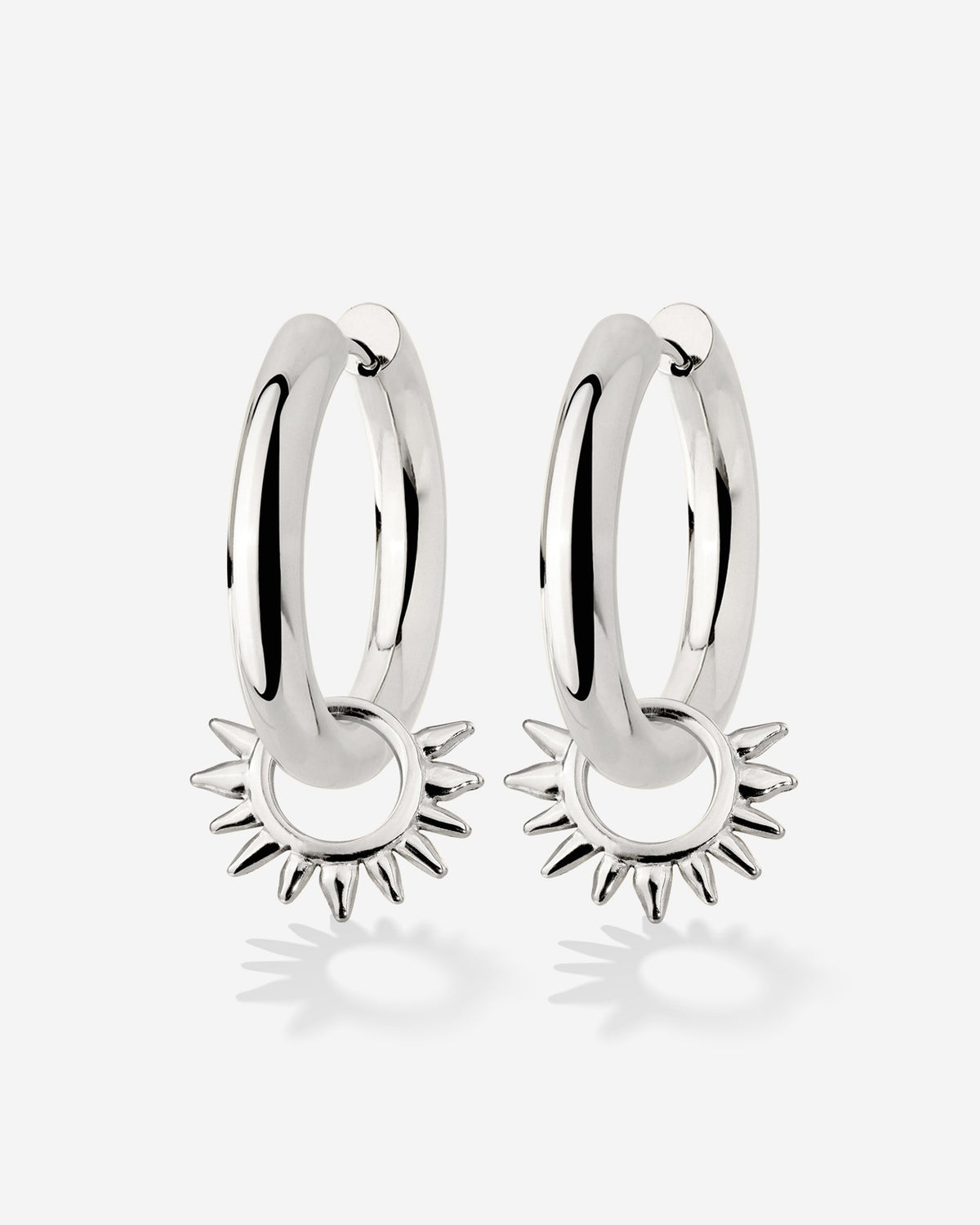 Chunky Sun Lover Hoop Set Medium Silber