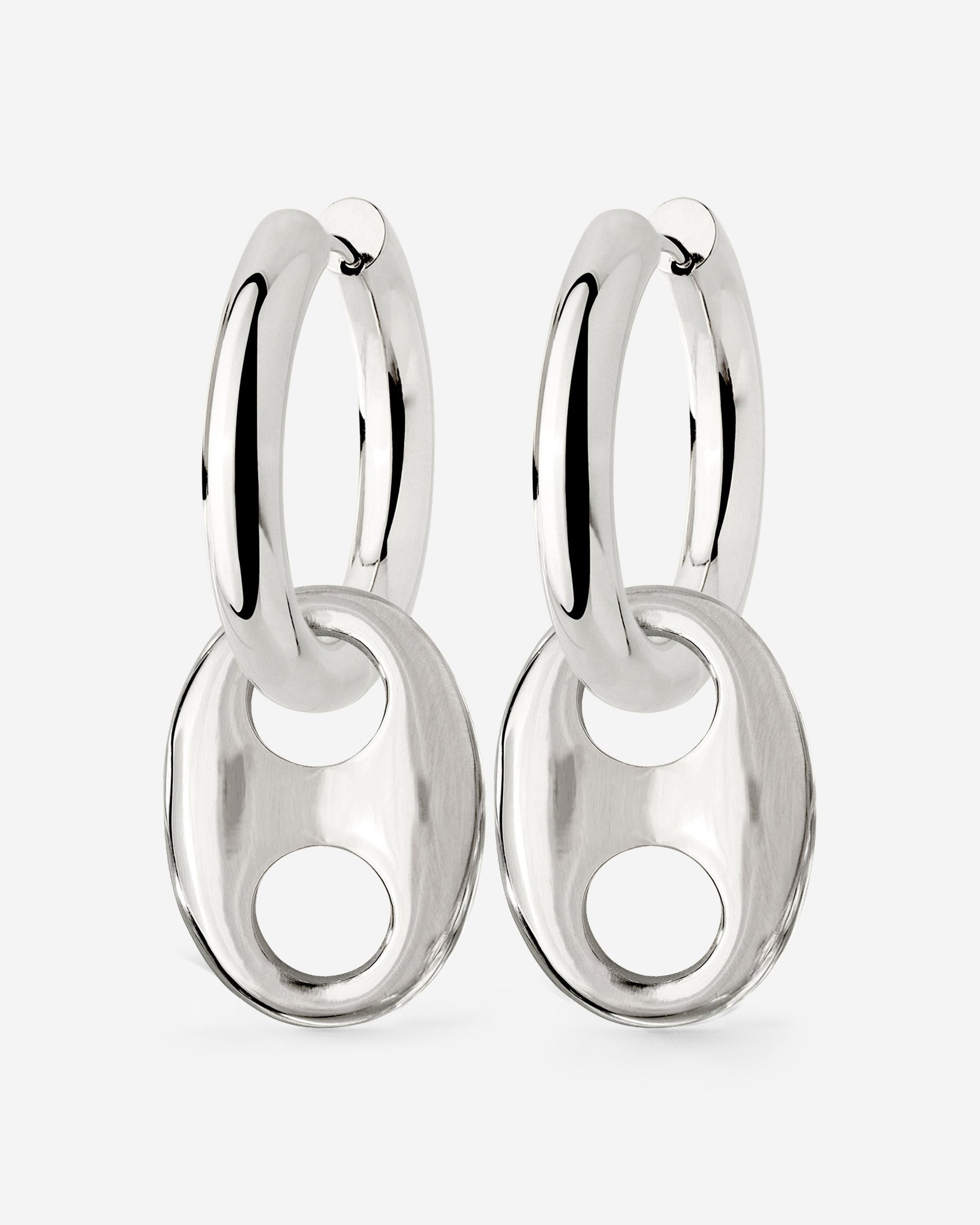 Chunky Gem Find Hoop Set Medium Silber