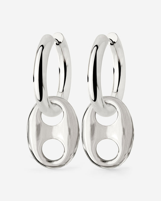 Chunky Gem Find Hoop Set Medium Silber