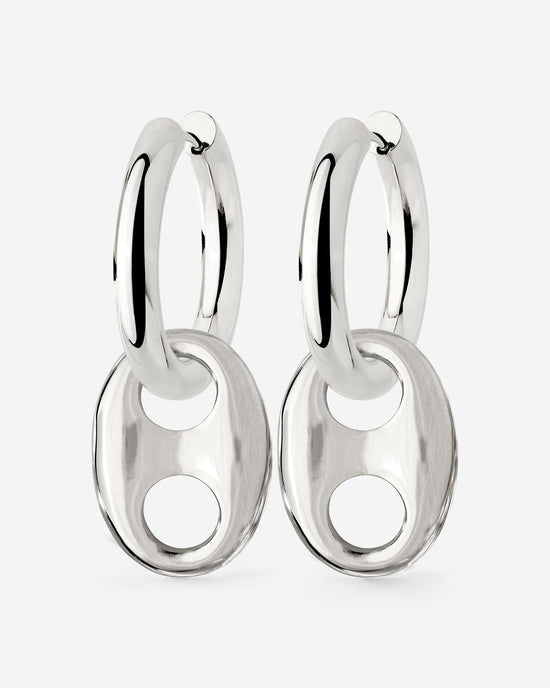 Chunky Gem Find Hoop Set Medium Silber