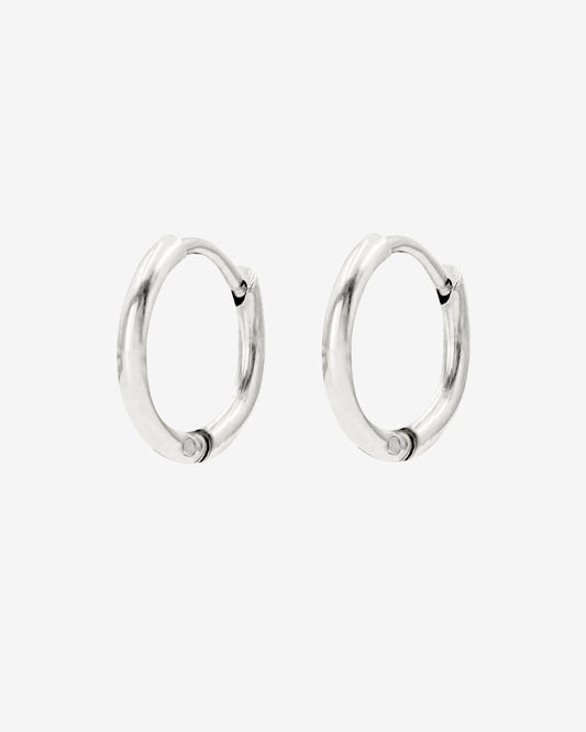 Slim Hoops Small Argento