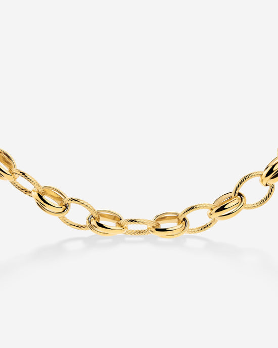 Chunky Twisted Links Necklace Gold