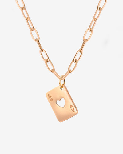 Heart Ace Necklace Roségold