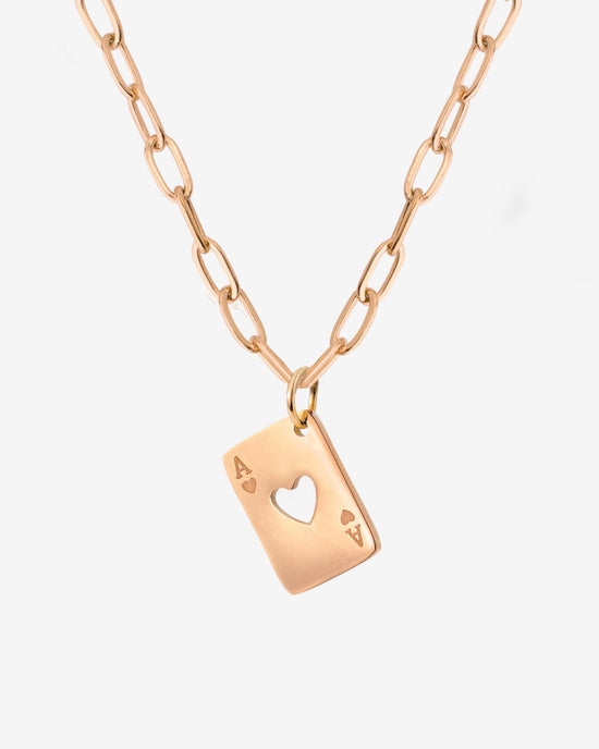 Heart Ace Necklace Roségold