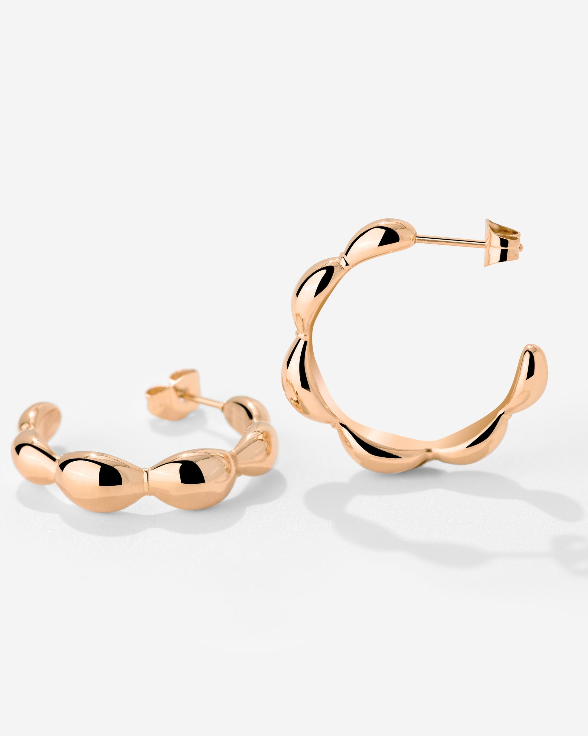 Graceful Curves Hoop Studs Roségold
