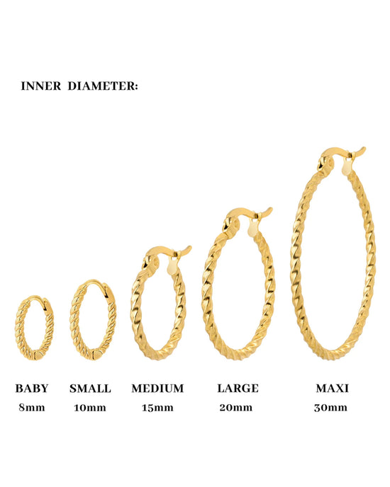 Twisted Hoop Bundle Small Gold