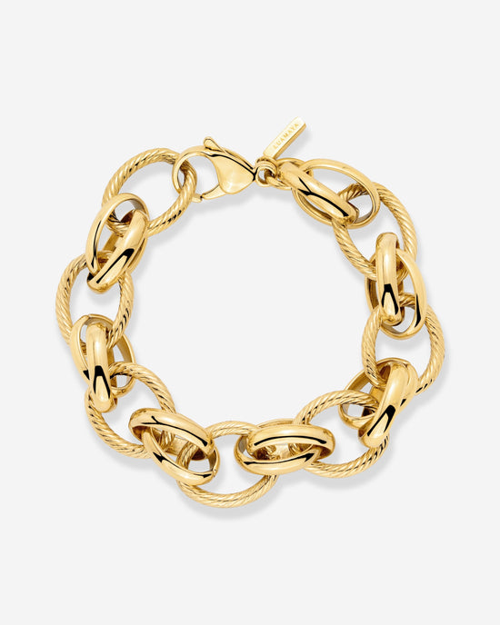 Chunky Twisted Links Bracelet Gold