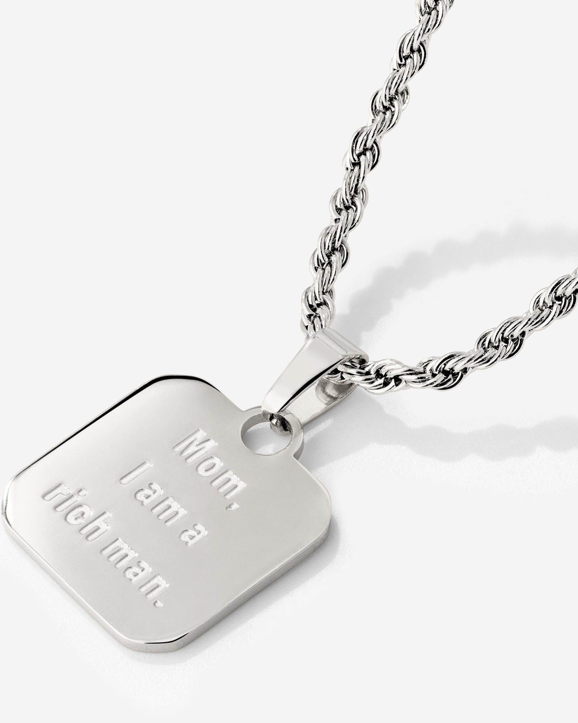 Mom, I am a rich man Necklace Silber