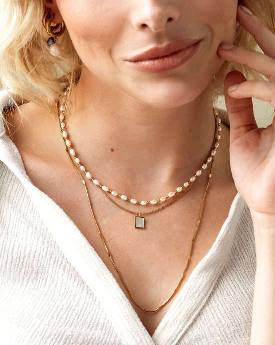 Summertime Pearl Necklace Silber