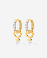 Female Icon Glimmer Hoop Set Baby Gold